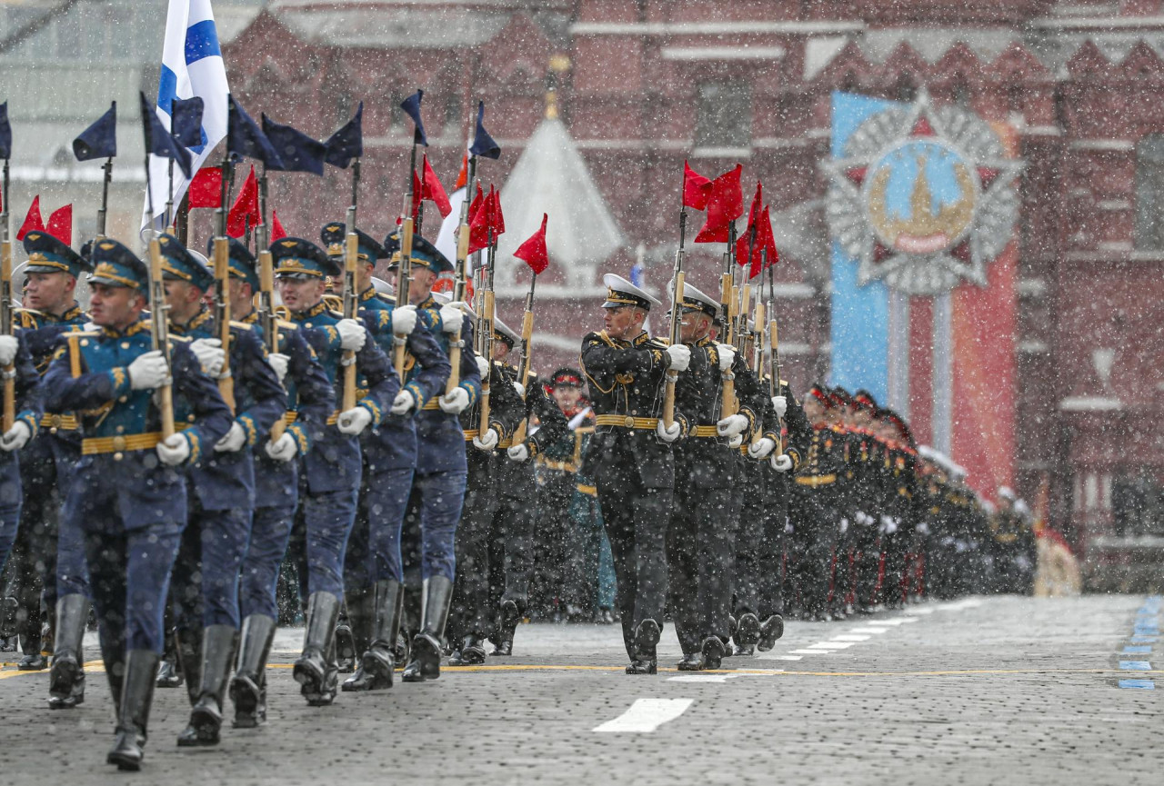 Desfile militar en Rusia por el Día de la Victoria. Foto: EFE.