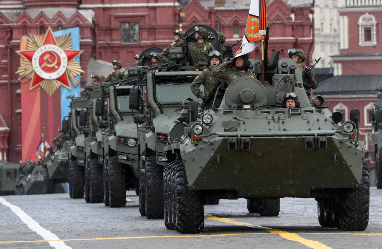Desfile militar en Rusia por el Día de la Victoria. Foto: EFE.