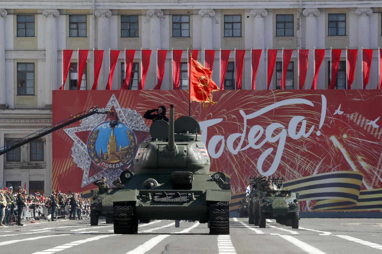 Desfile militar en Rusia por el Día de la Victoria. Foto: EFE.
