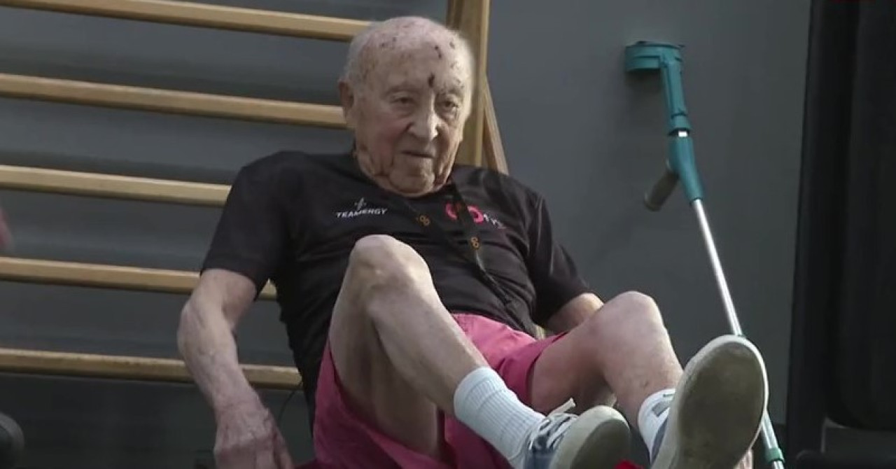José Luis Ortega, el atleta español que continúa entrenando a los 100 años. Foto: Captura de pantalla/ TikTok: noticias_cuatro