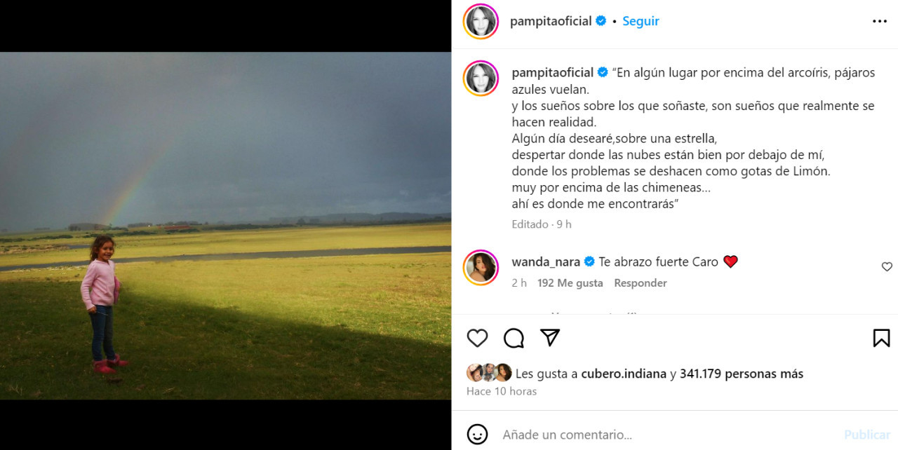 El sentido homenaje de Pampita. Foto: Instagram.