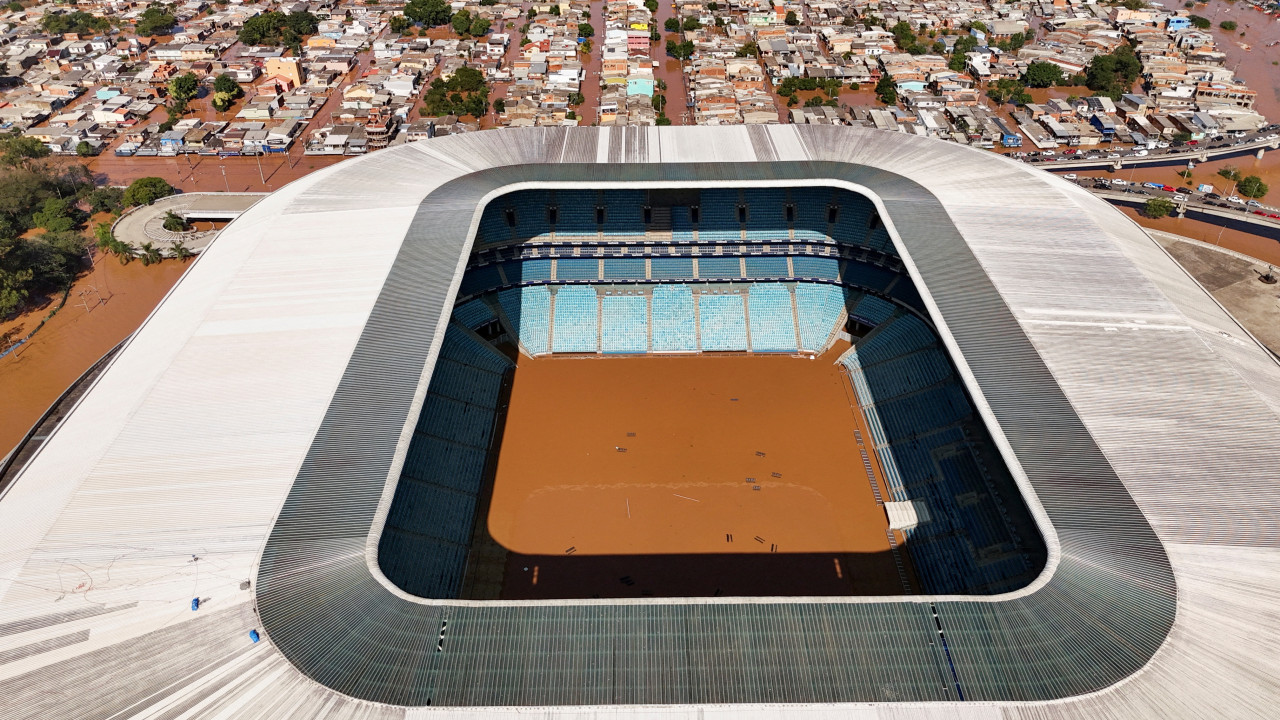 Inundación de estadios en Brasil. Foto: Reuters.