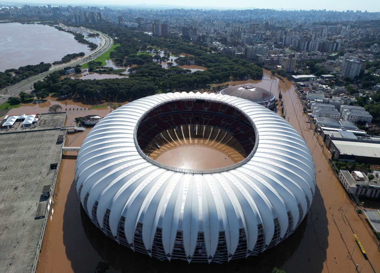 Inundación de estadios en Brasil. Foto: Reuters.