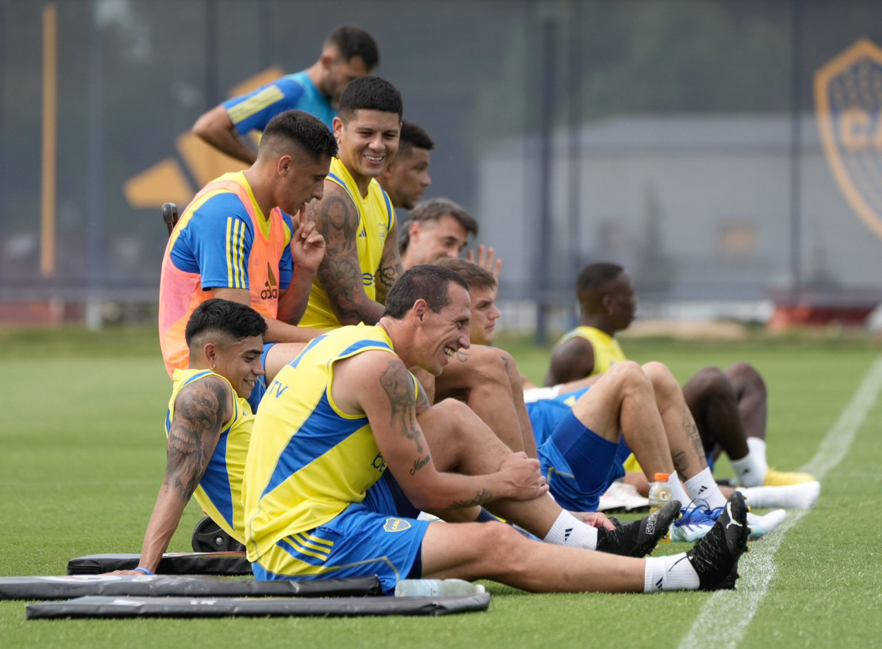 Cristian Lema, entrenamiento de Boca Juniors. Foto: NA