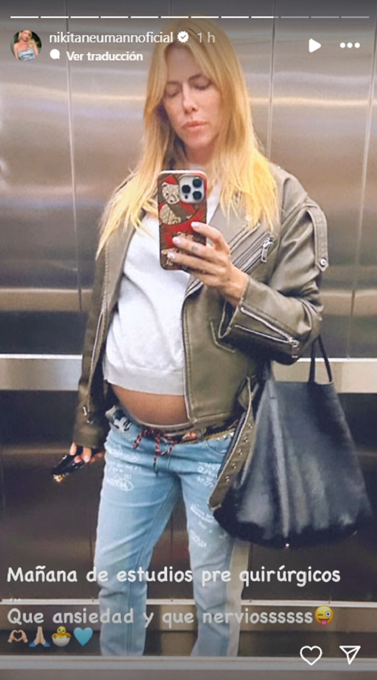 Nicole Neumann se mostró en redes a días de tener a su hijo. Foto: Instagram.