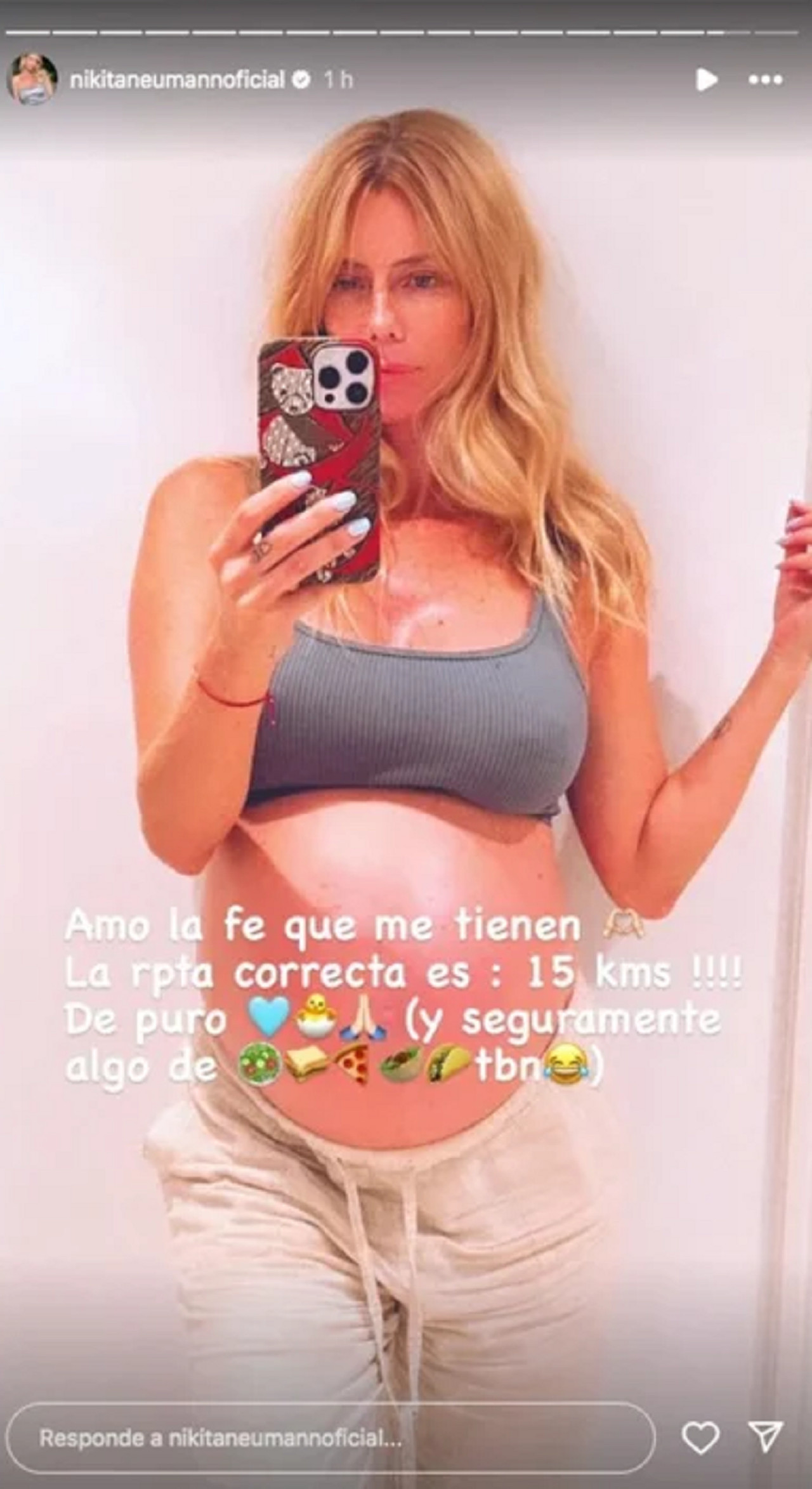 Nicole Neumann contó cuántos kilos aumentó. Foto: Instagram.