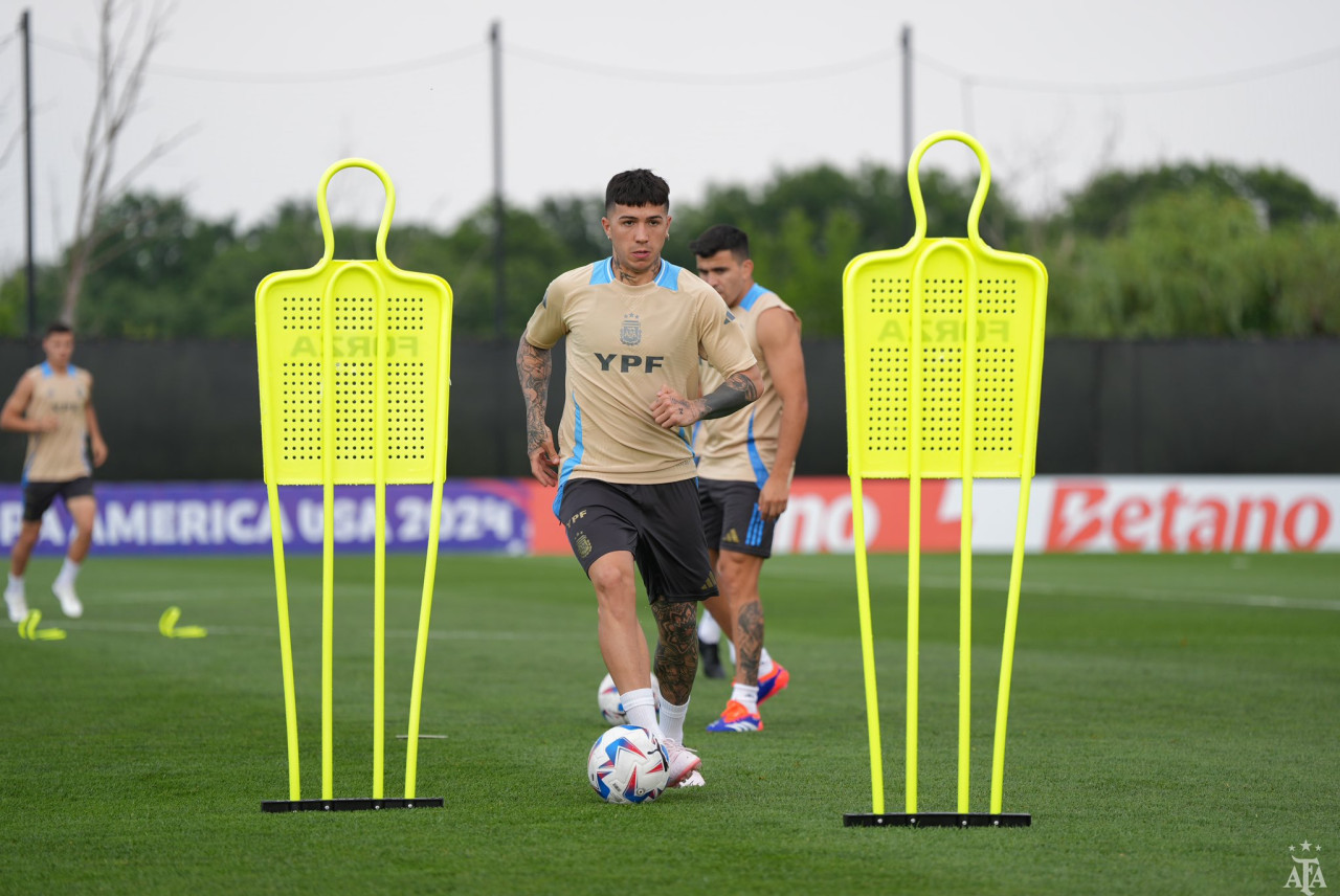 Argentina se entrena pensando en Chile; Copa América 2024. Foto: X @Argentina