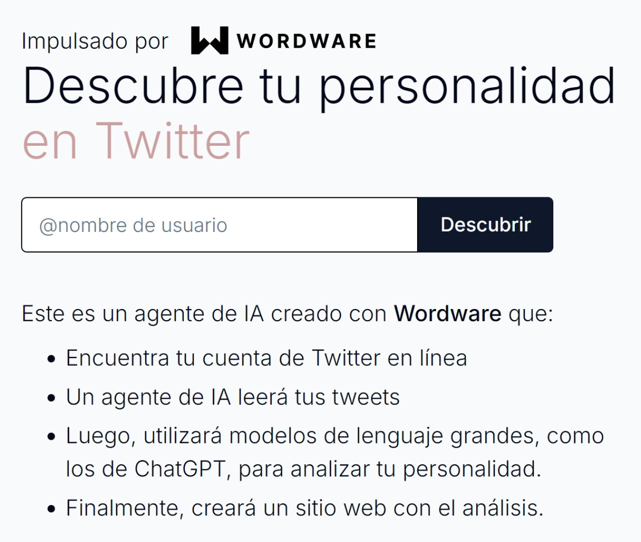 Wordware, la IA que te dice tu personalidad en X. Fuente: X
