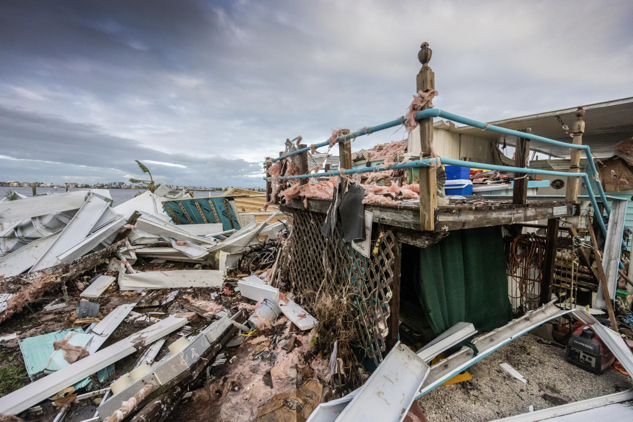 Destrozos en Florida por el huracán Milton. Foto: EFE.