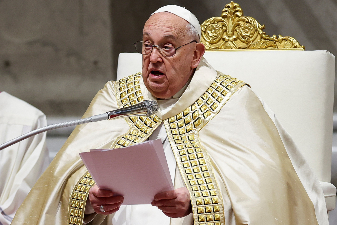 El papa Francisco en el primer día del año. Foto: Reuters.