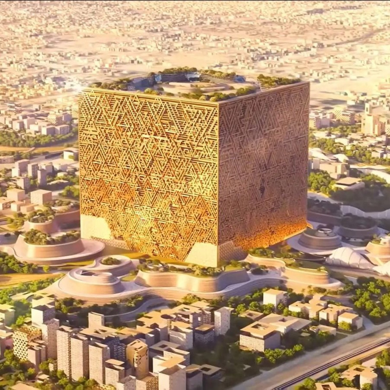 El Mukaab, el edificio más grande del planeta. Foto X @PxPx2025