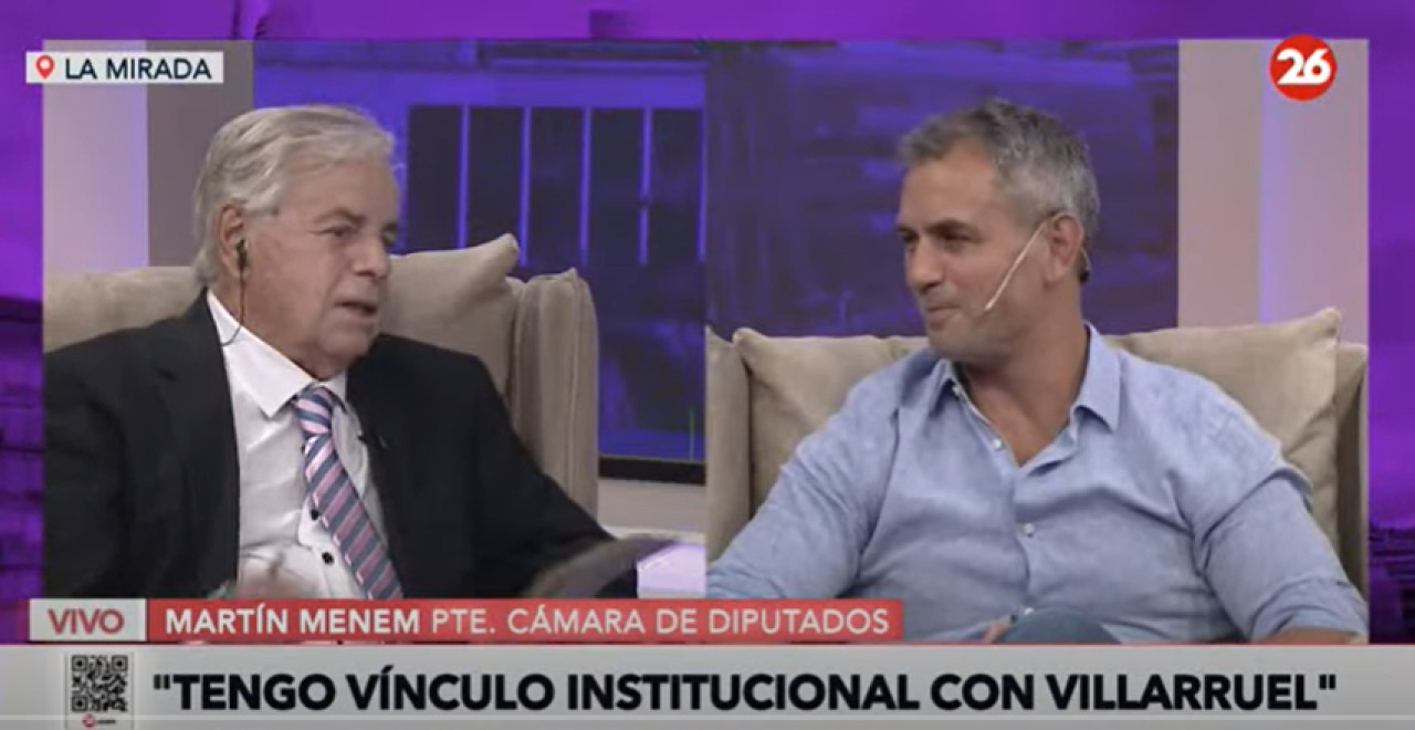Martín Menem en La Mirada. Foto: Captura de video.