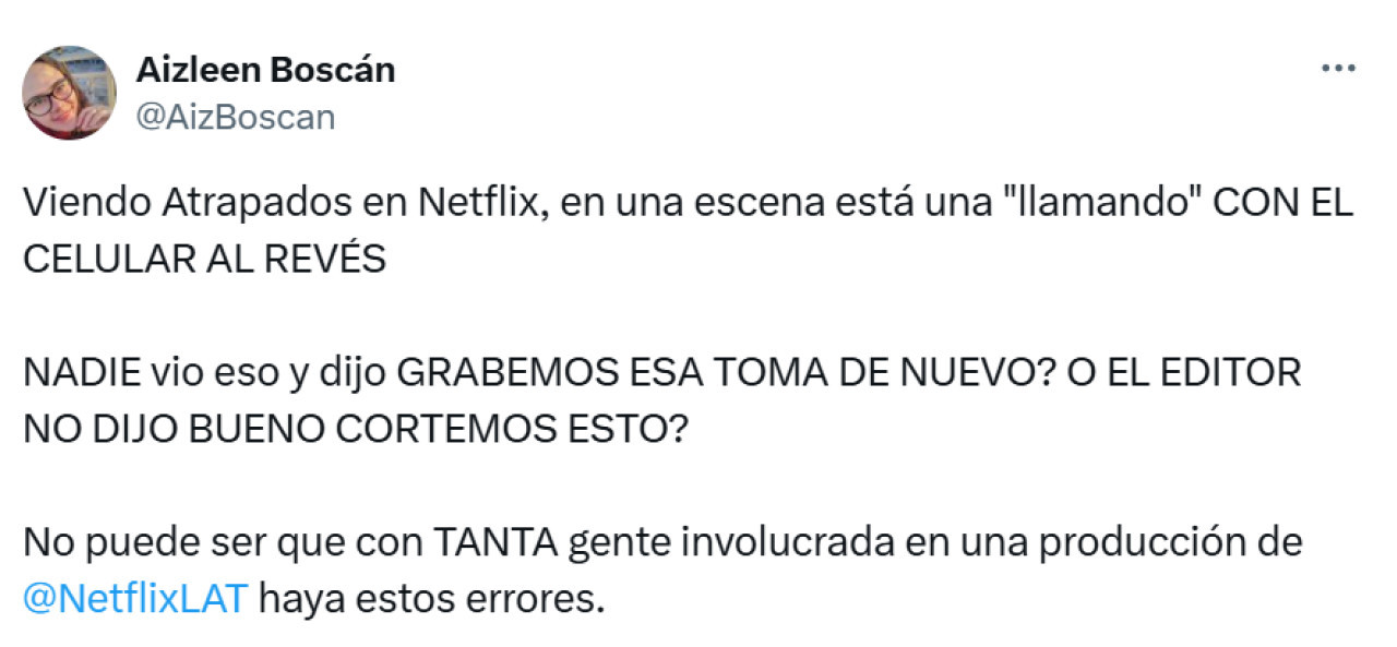 Los errores en Atrapados. Foto: X.