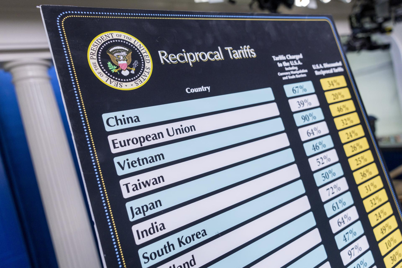 Aranceles de Donald Trump. Foto: EFE/Shawn Thew