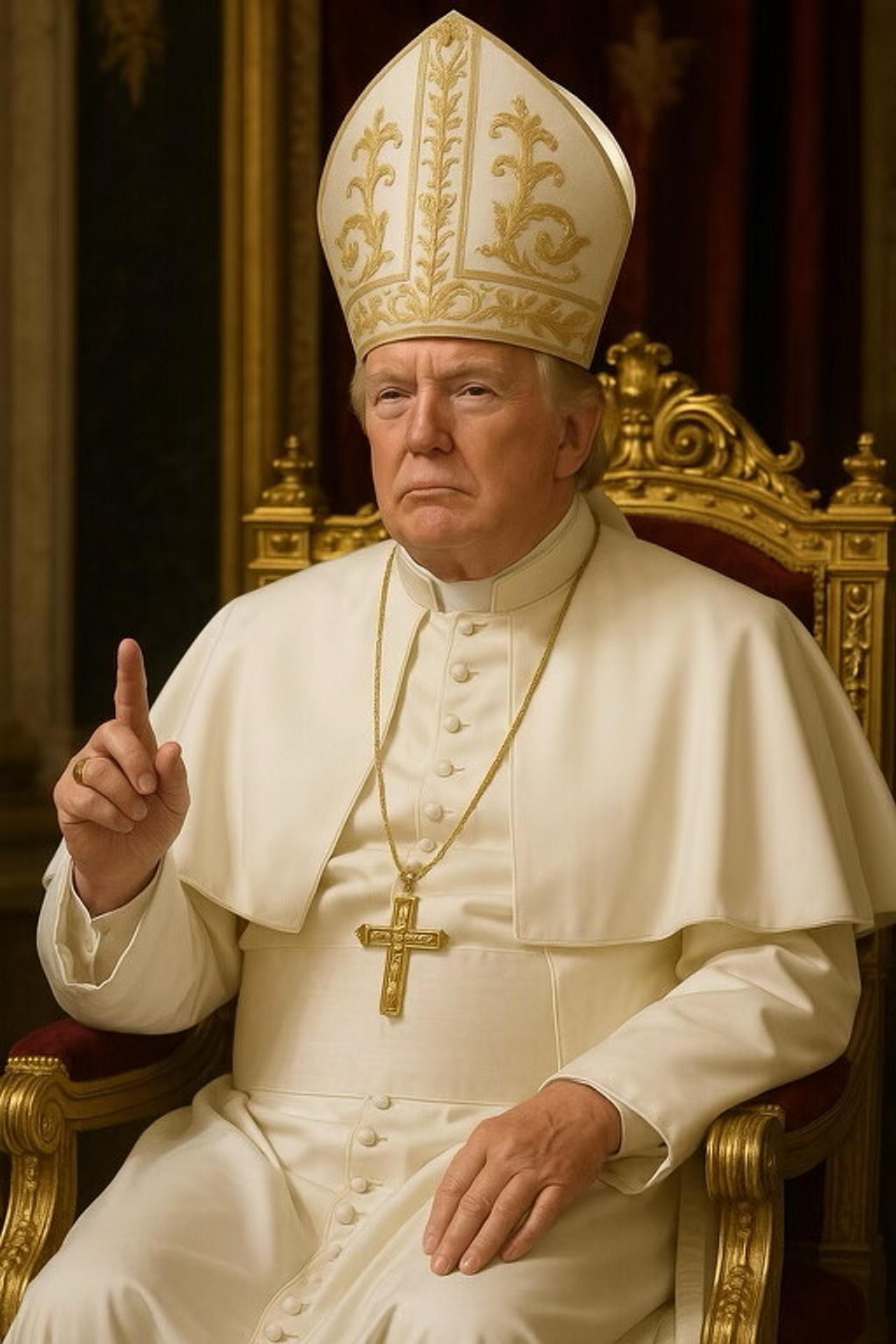 Foto de Donald Trump vestido de Papa. Foto: EFE
