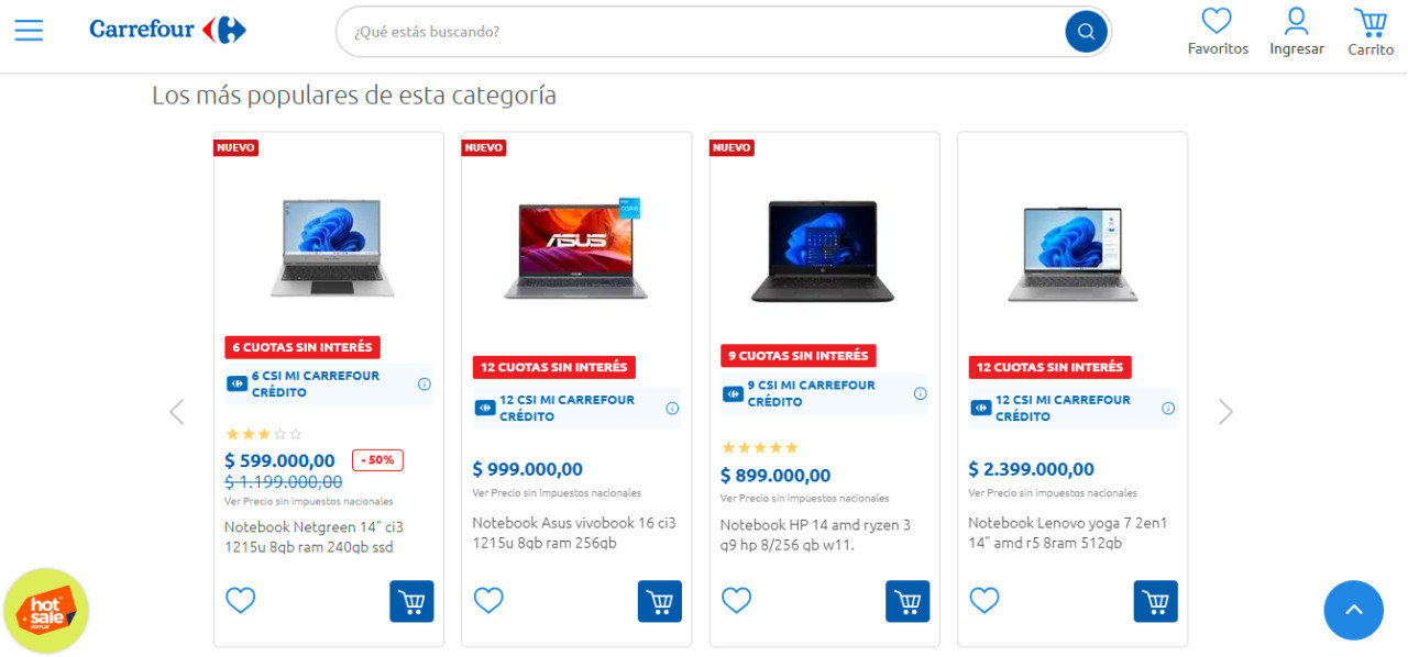 Descuentos en electrónica en Carrefour. Foto: carrefour.com.ar.