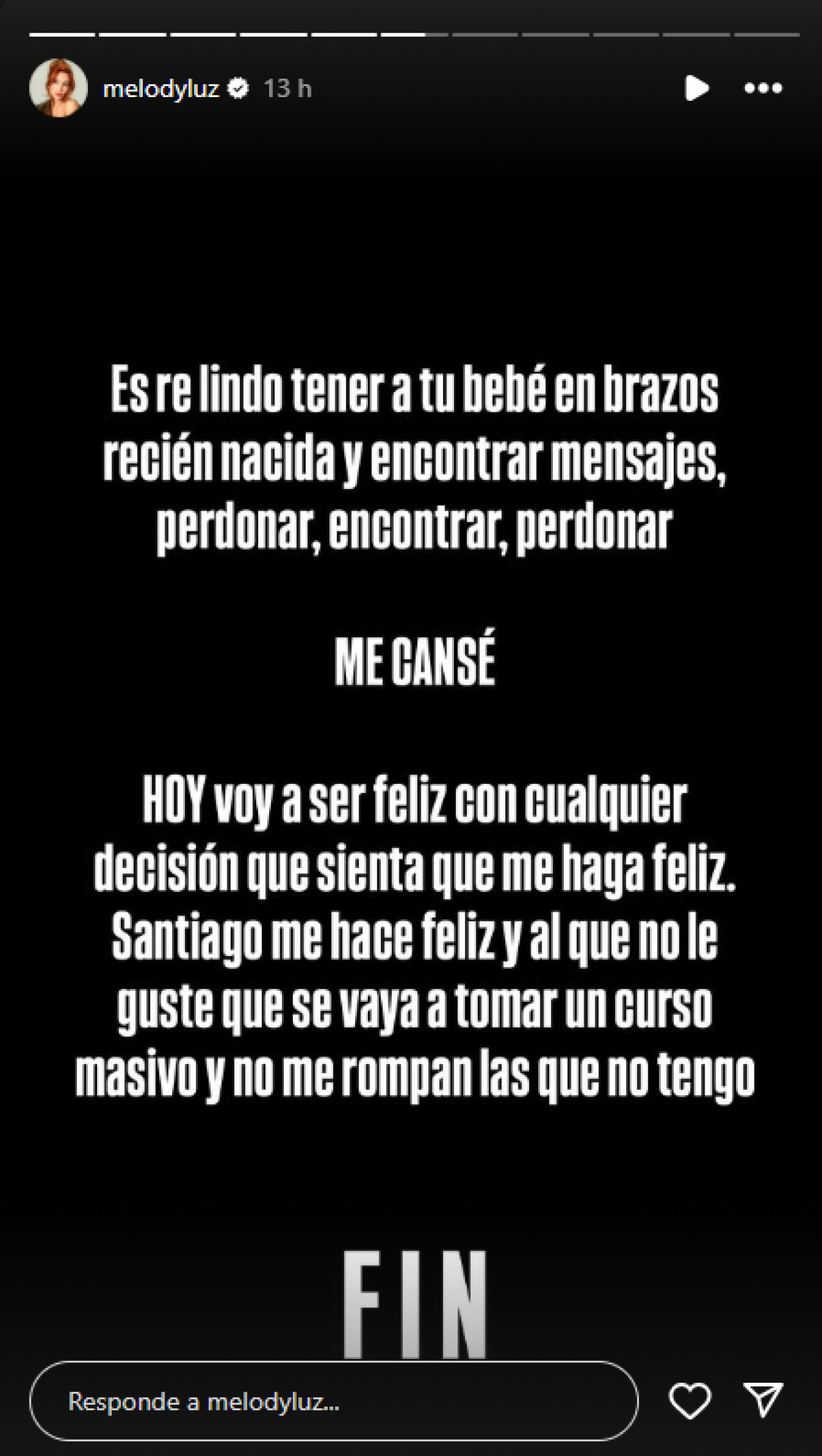 Las historias de Melody Luz. Foto: Instagram.