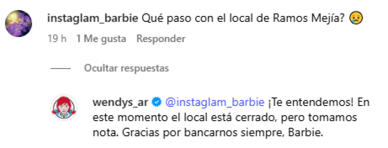 Qué pasó con el local de Wendy