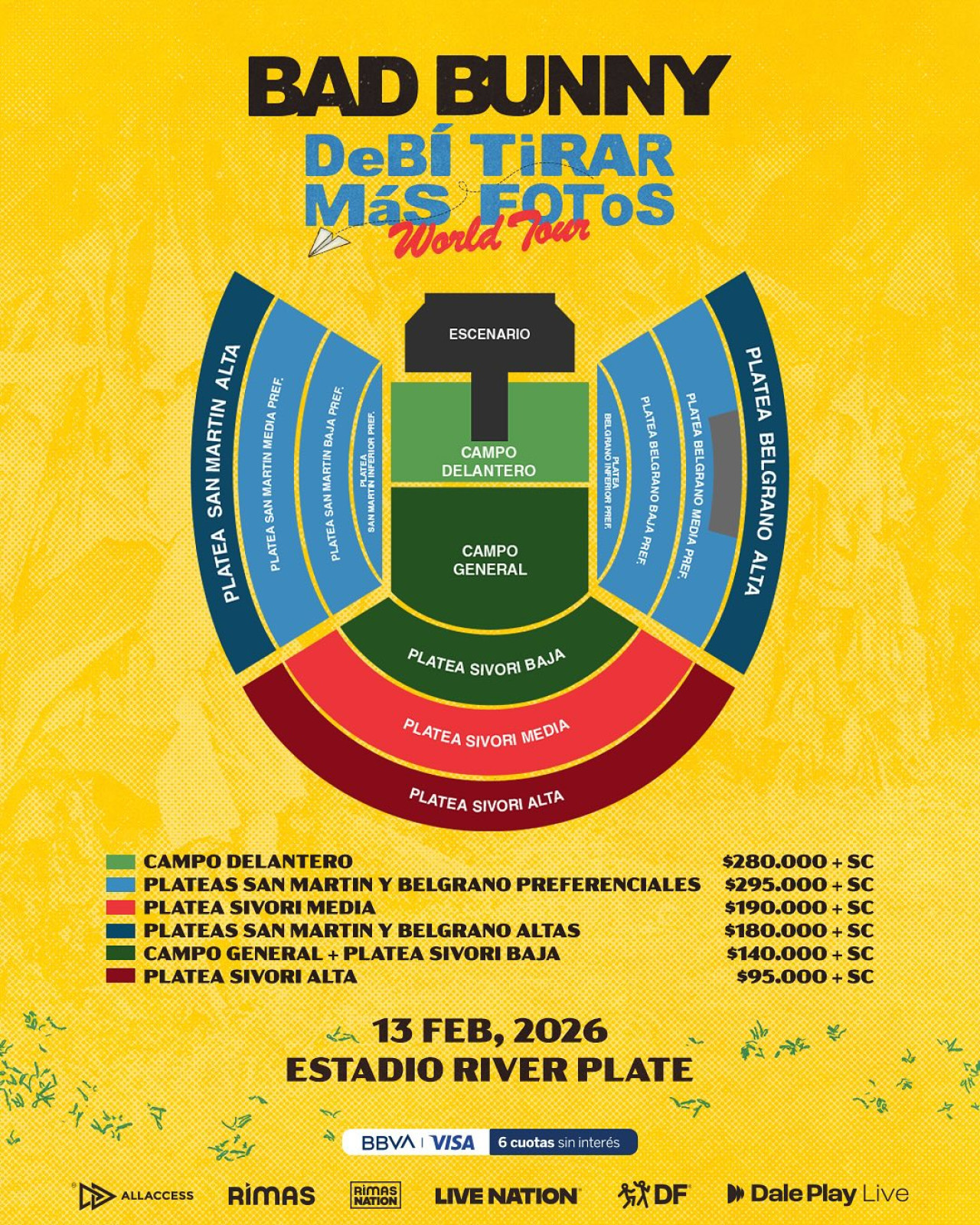 Precios de las entradas para Bad Bunny.