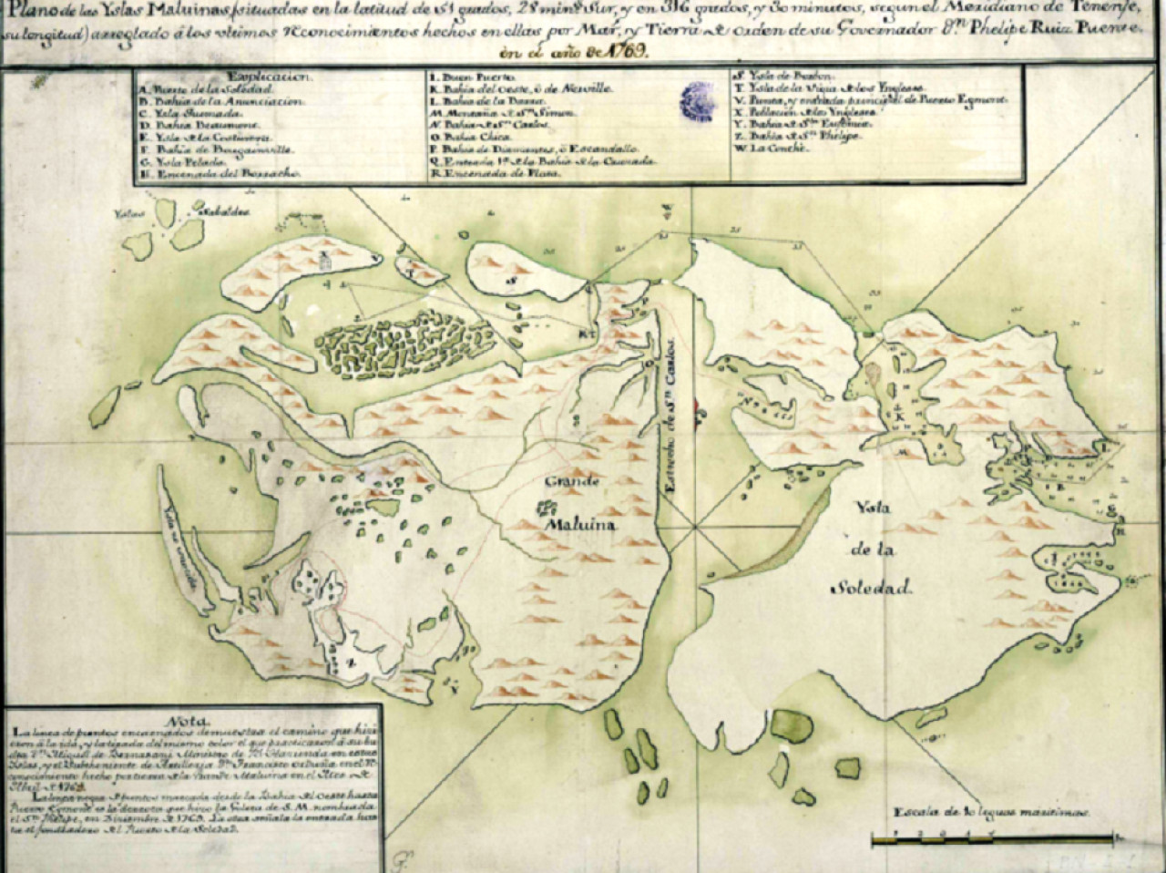 Uno de los primeros mapas de Malvinas