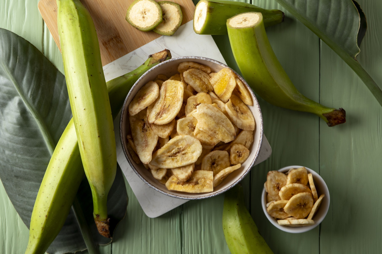 Banana deshidratada. Foto Freepik