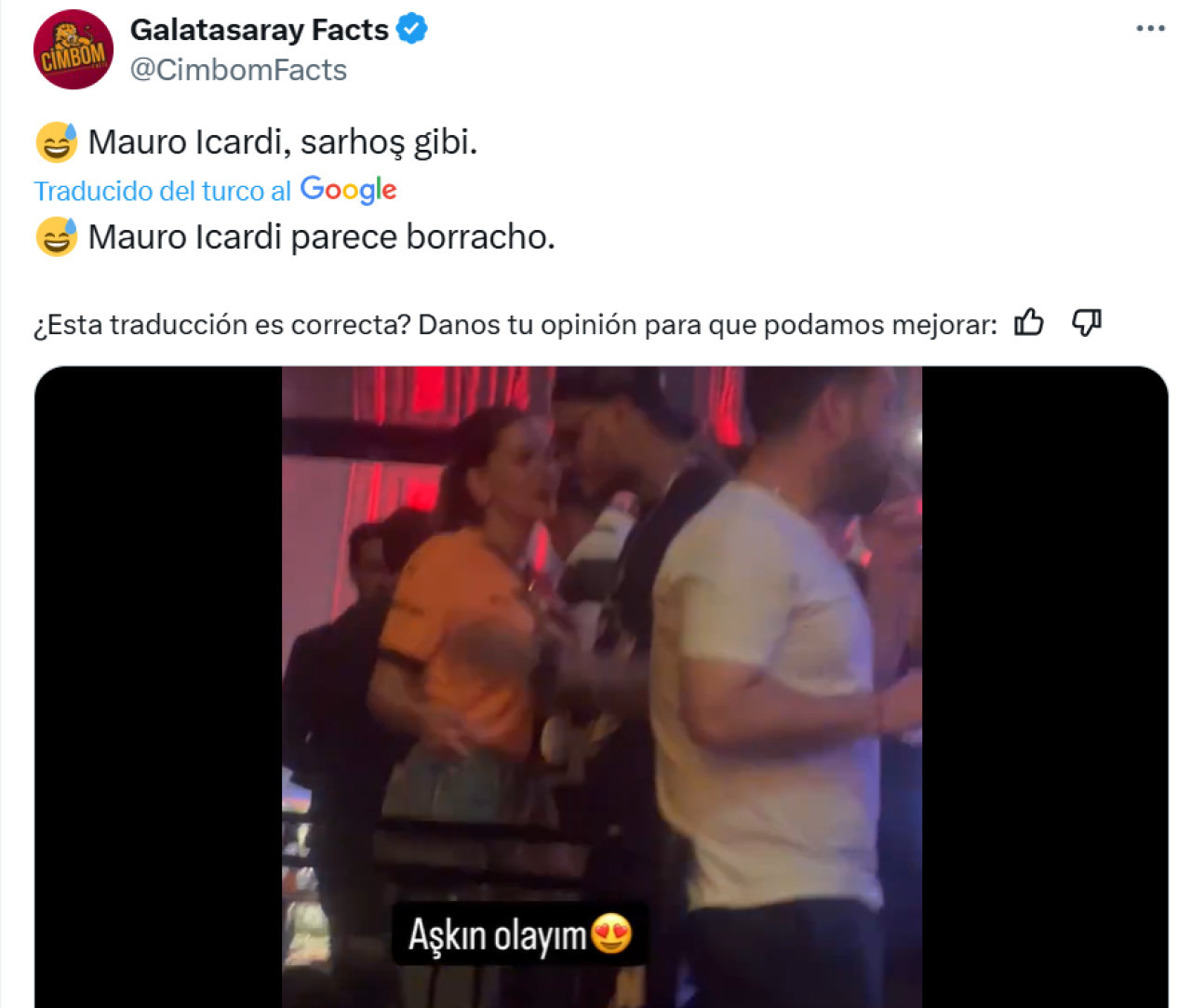 El comentario sobre el video de Icardi y la China. Foto: X.
