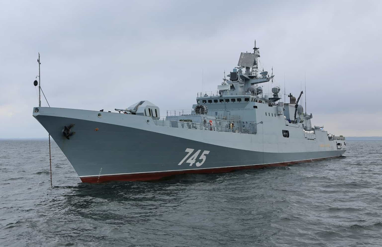 La fragata Almirante Grigorovich, uno de los barcos rusos rumbo a Gibraltar. Foto: Wikipedia.