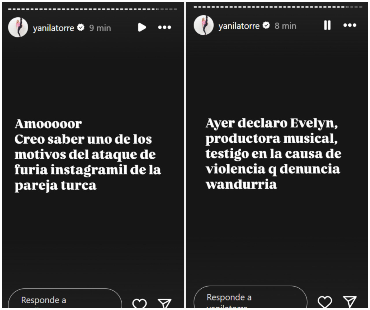 Las nuevas historias de Yanina Latorre contra Icardi y la China. Fotos: Instagram.