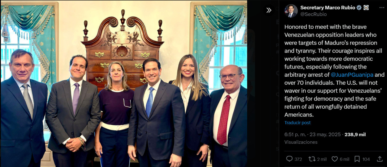 El posteo de Marco Rubio. Foto: captura