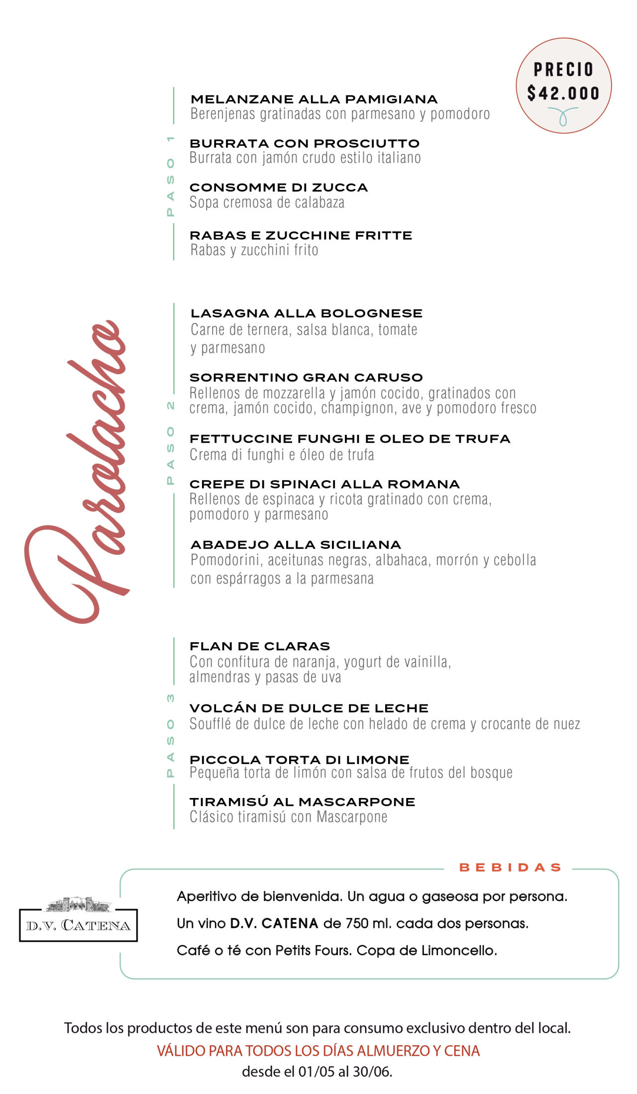 Menú Parolacho