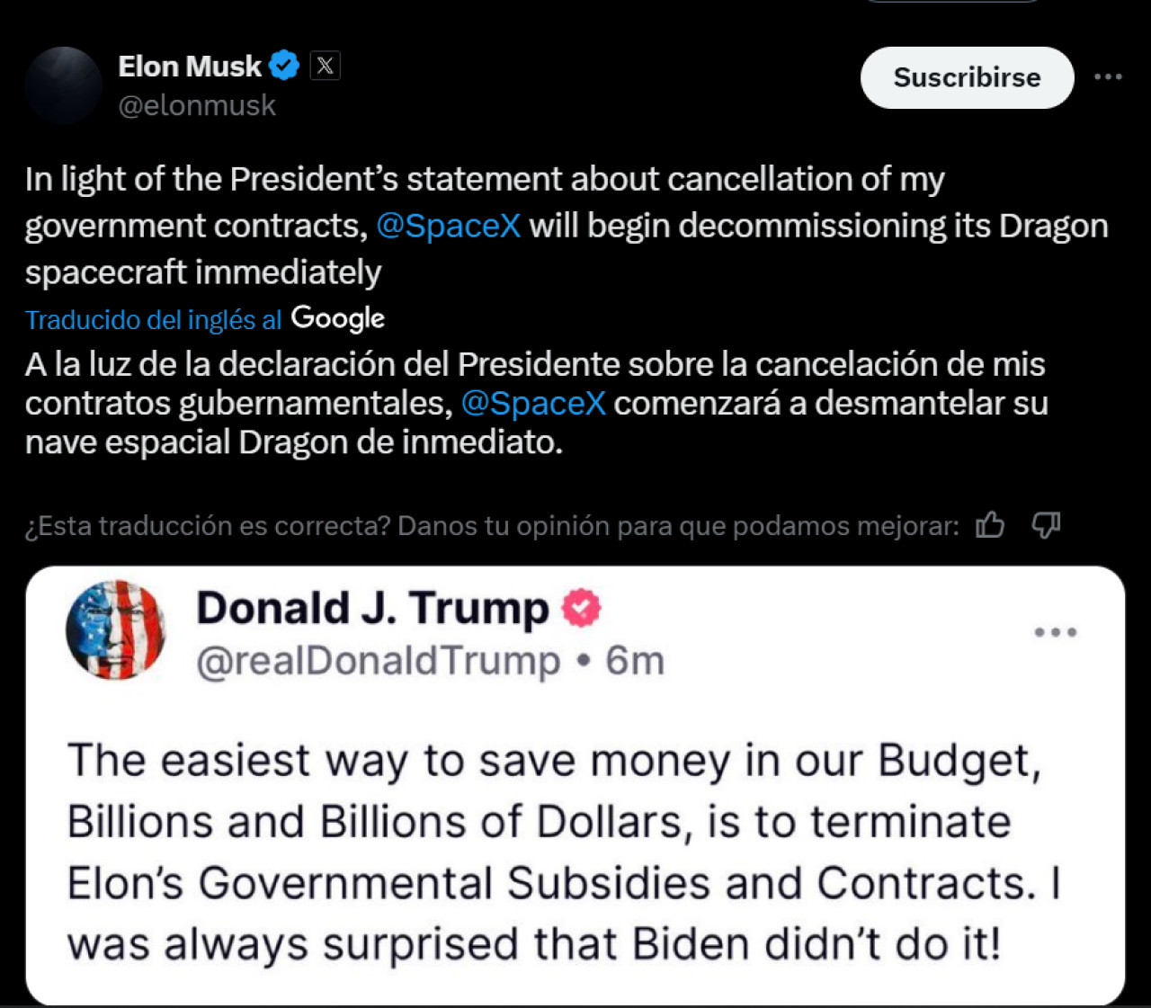 Elon Musk anunció que desmantelará la aeronave Dragon.