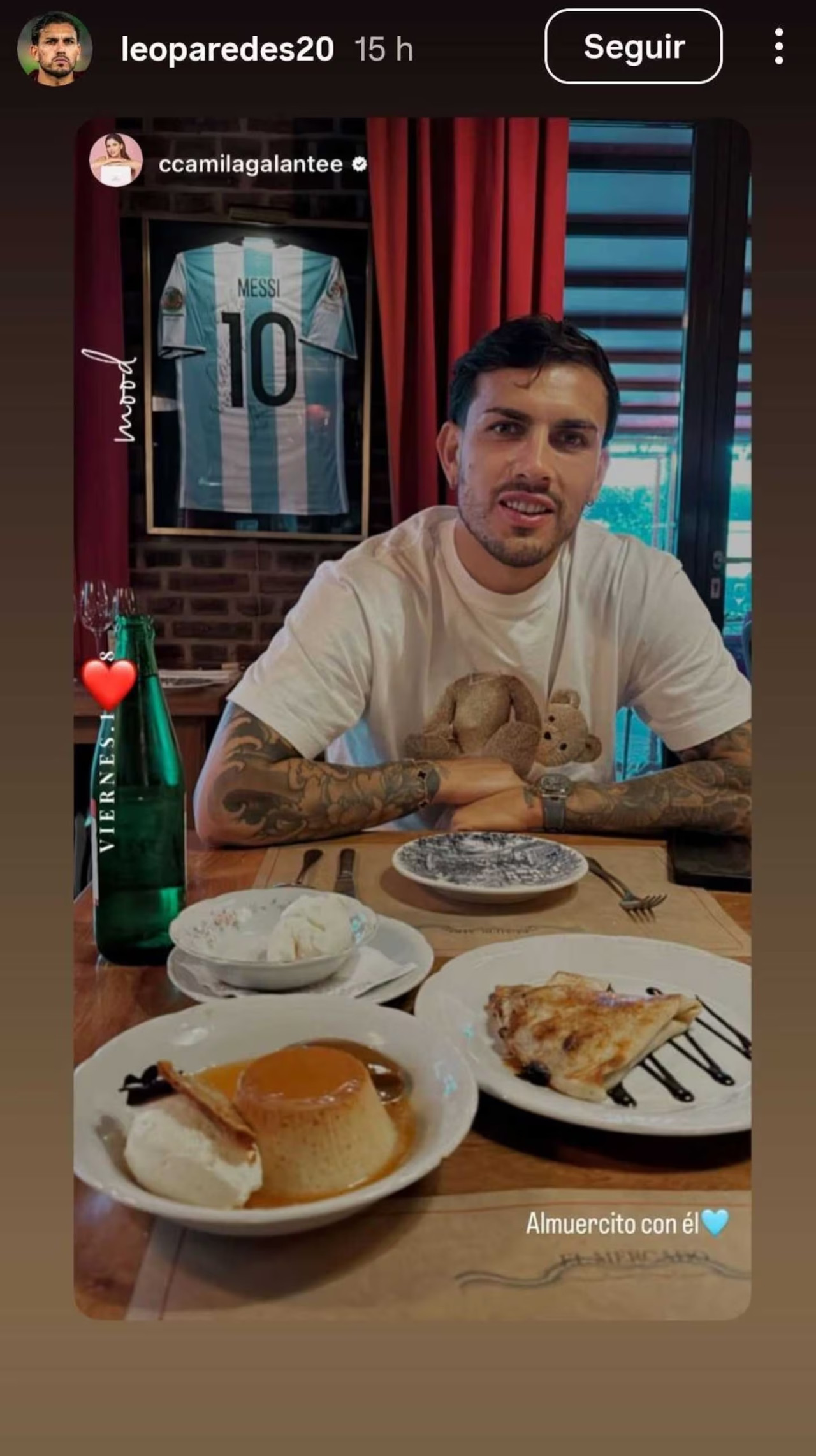 Paredes no habló del video con Wanda. Fuente: Instagram @Leoparedes20