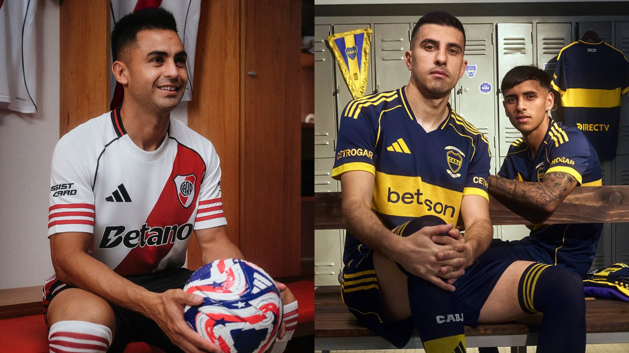 Las nuevas camisetas de Boca y River para el Mundial de Clubes 2025. Foto: Instagram AdidasAr.