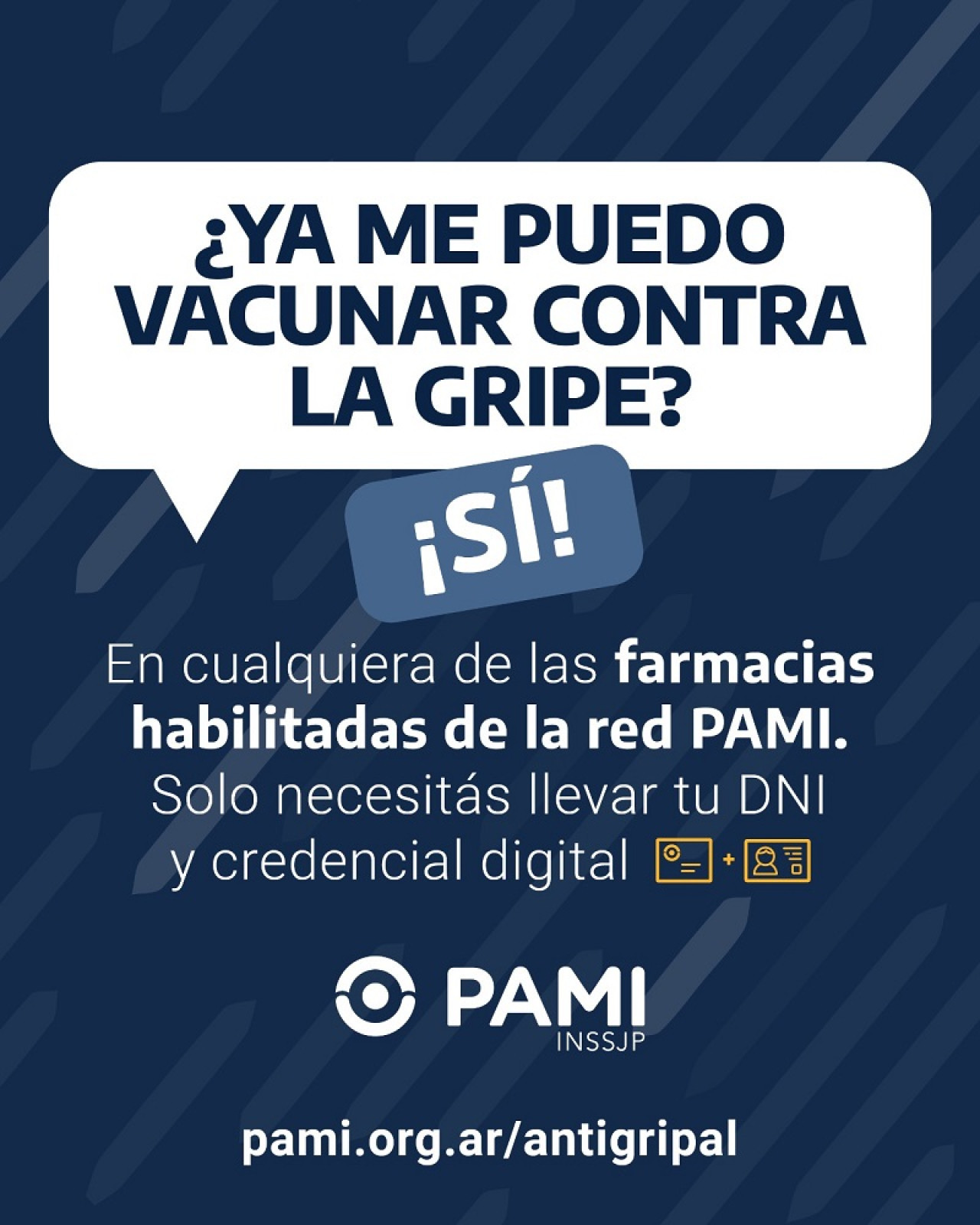 Los requisitos para acceder a la vacuna antigripal de PAMI. Foto: X @MinSalud_Ar