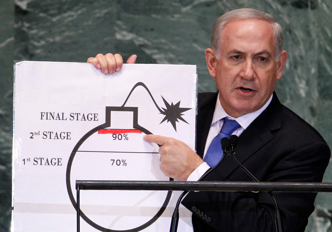 Benjamín Netanyahu en medio de la escalada bélica con Irán. Foto: Reuters/Lucas Jackson.