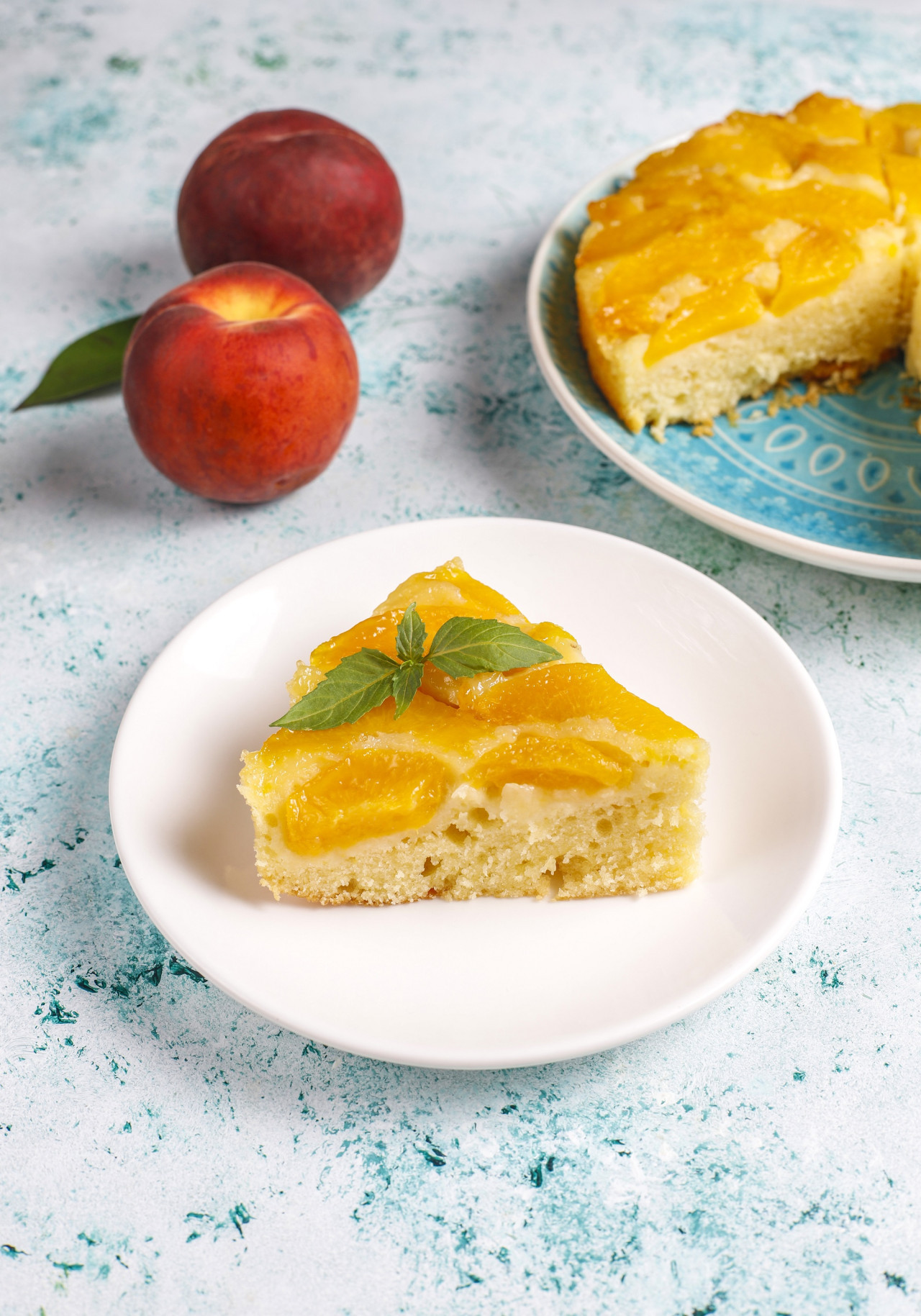 Torta de durazno. Foto Freepik