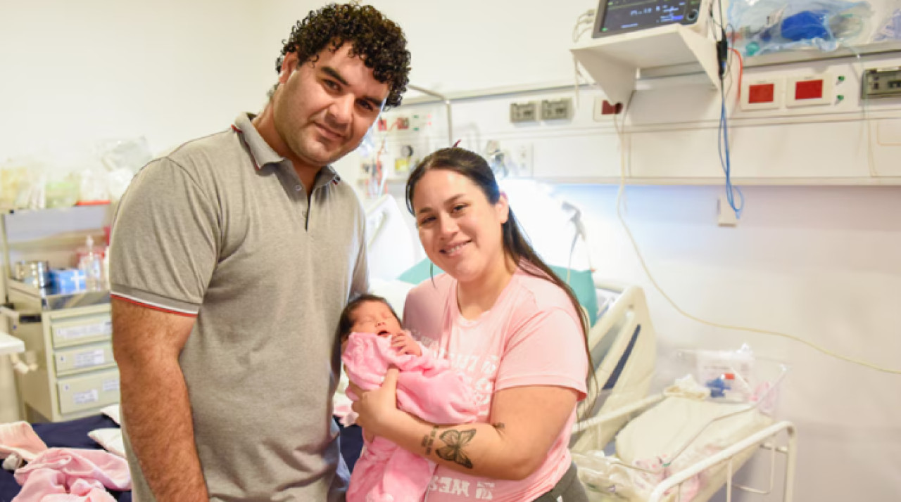 Beba que fue operado en el útero de su madre en el Hospital Garrahan. Foto: Gentileza Hospital Garrahan.