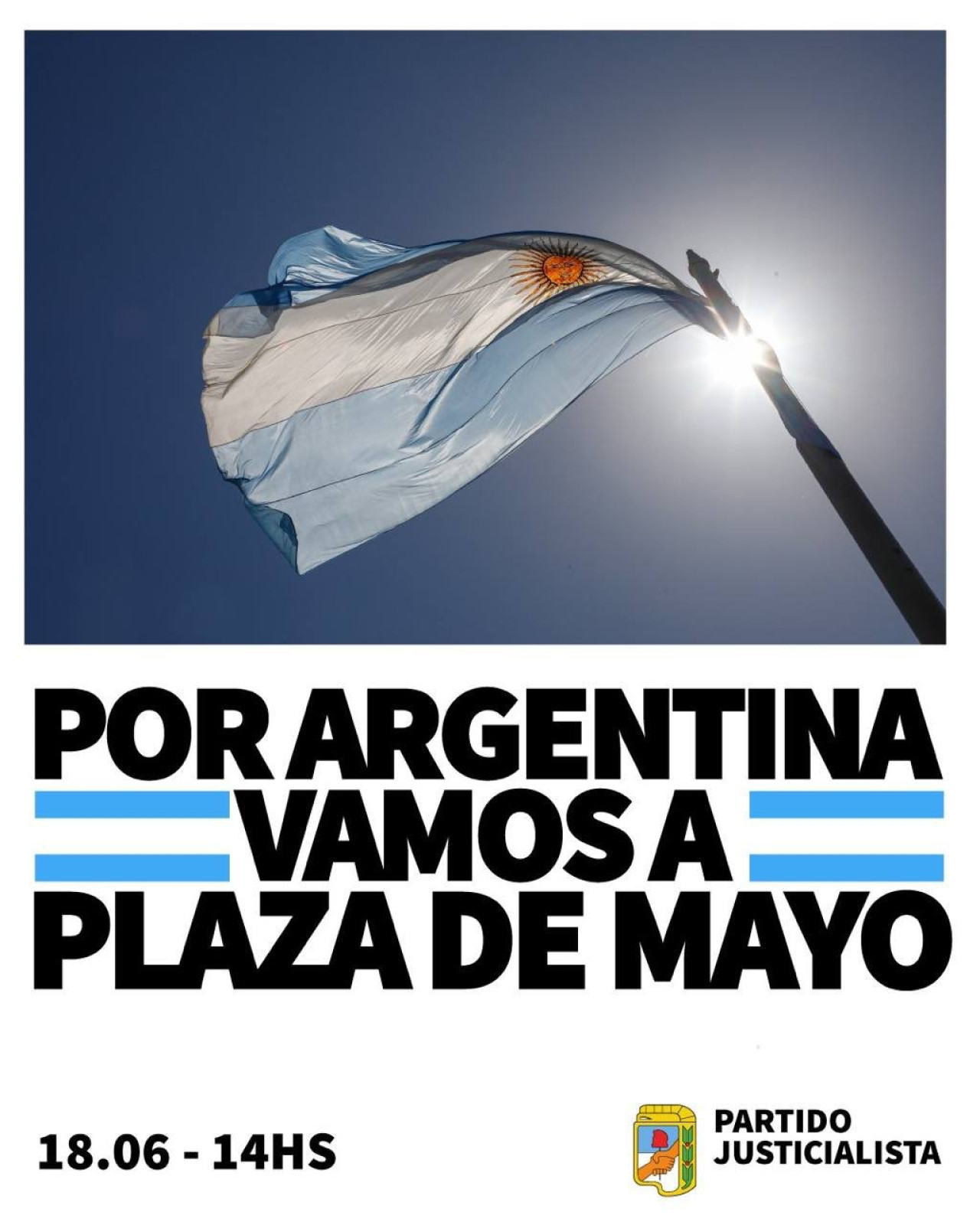 Marcha en apoyo a Cristina Kirchner en Plaza de Mayo. Foto: Partido Justicialista