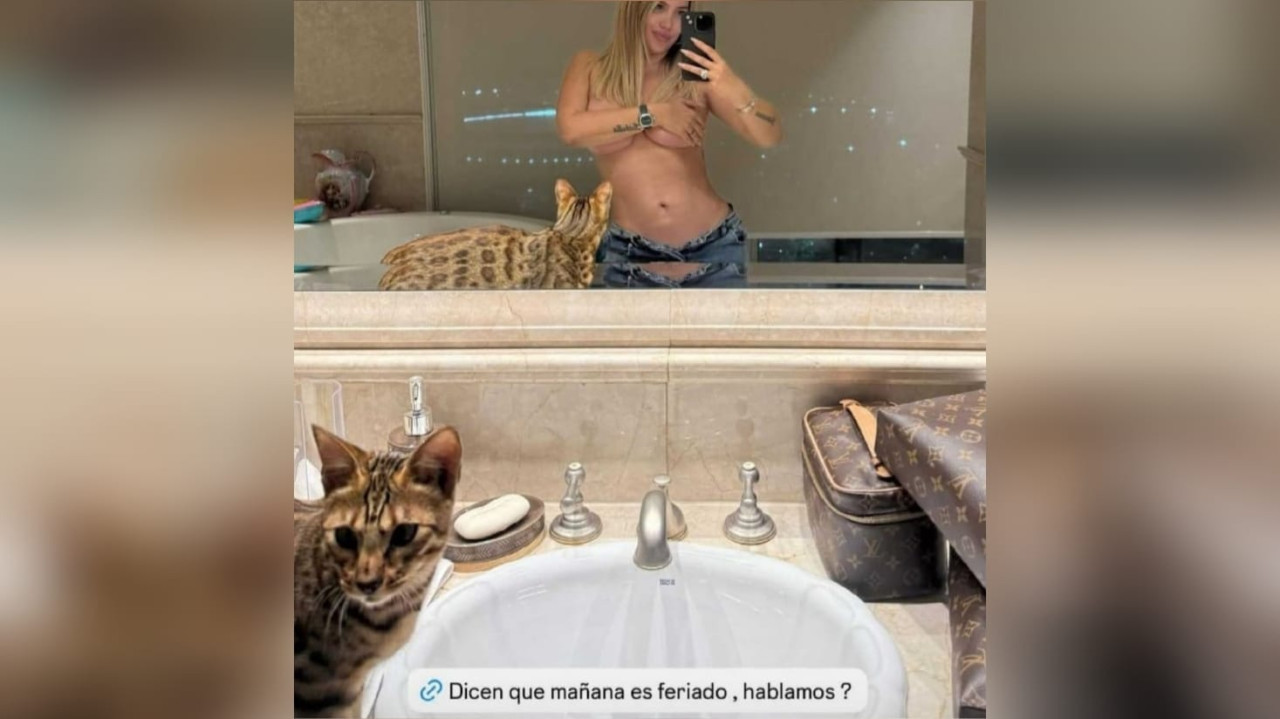 Wanda Nara celebró el feriado del 20 de junio con una foto hot. Foto: instagram / wanda_nara.