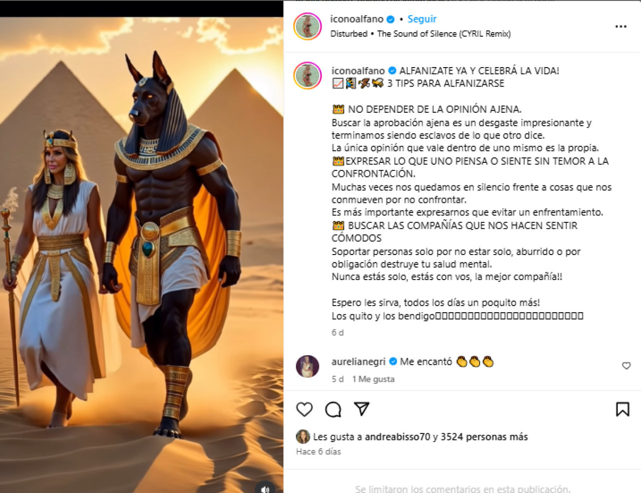 Los tips de Graciela Alfano. Foto captura Instagram