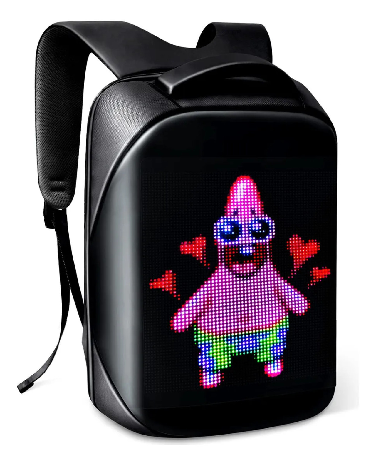 Mochilas con pantallas LED. Foto: Mercado Libre.