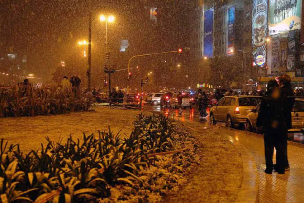 El día que nevó en Buenos Aires y el conurbano bonaerense. Foto: Archivo.