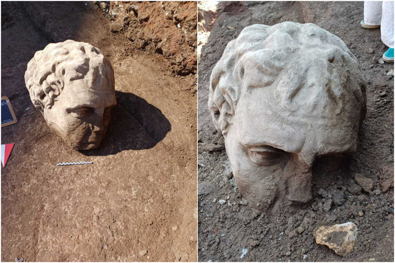 La cabeza de mármol descubierta en Vía Alessandrina, Roma. Foto: NA.