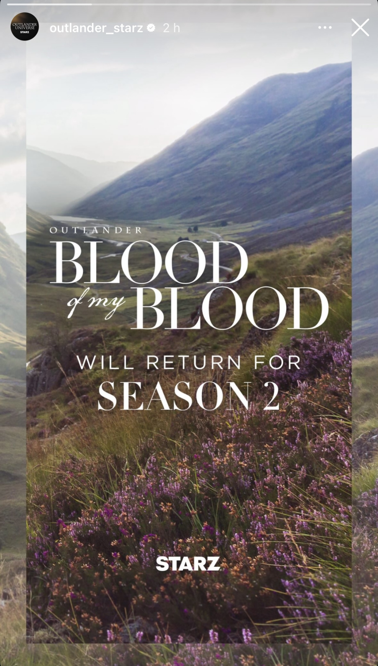 Outlander: Blood Of My Blood confirmó su segunda temporada. Foto captura Instagram