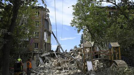 Ataque de Rusia en Kiev, Ucrania. Foto: EFE.