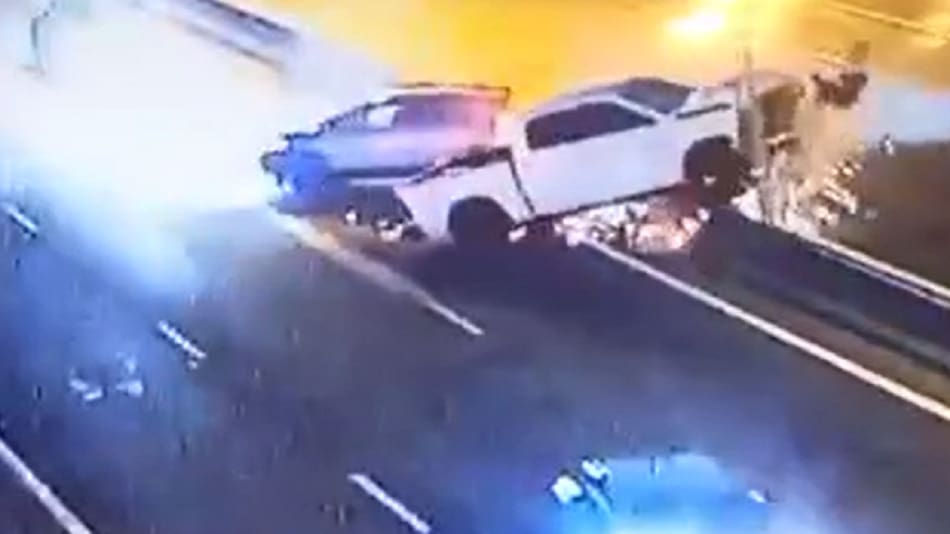 Choque en General Paz. Foto: captura video.