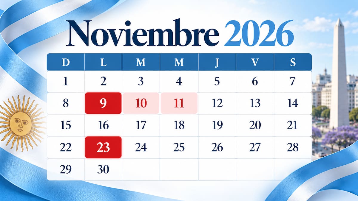 Calendario de feriados noviembre 2026.