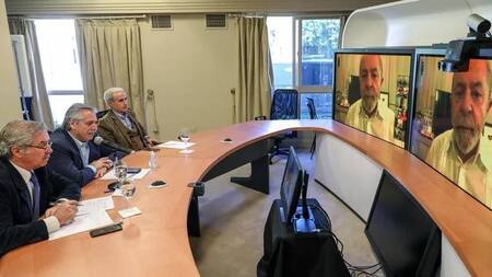 Alberto Fernández en diálogo con Lula
