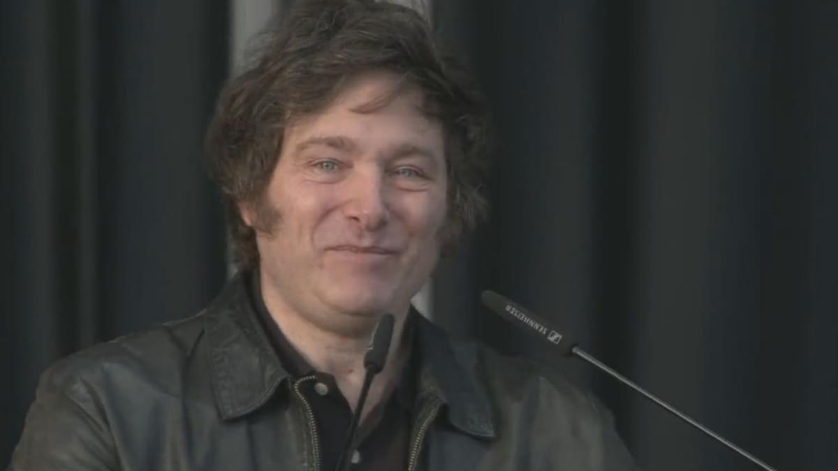 Javier Milei en Madrid. Foto: captura video.