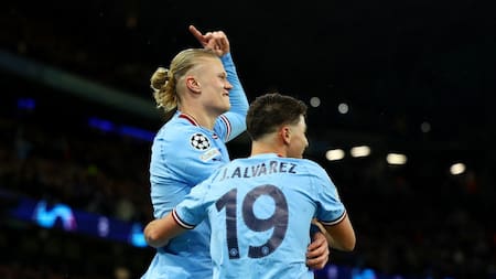 Festejo del Manchester City ante el Bayern Munich por la Champions League. Foto: REUTERS.